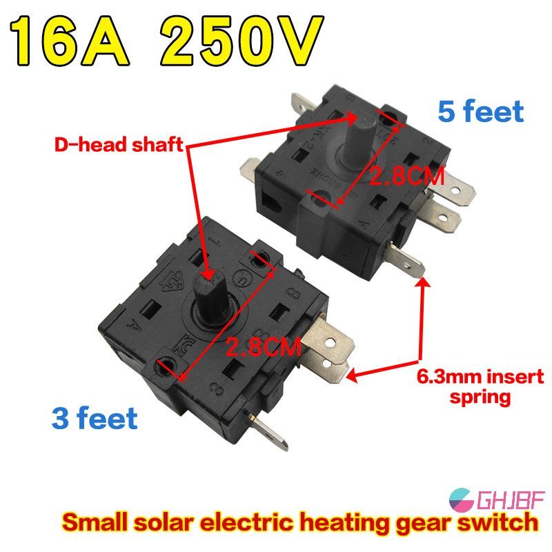 GHJBF] ไฟฟ้าห้องอุปกรณ์ต่อพ่วงตําแหน่งสวิทช์อุปกรณ์เสริม 3 Pin 5Pin Rotary Switch Selector AC 250V 1