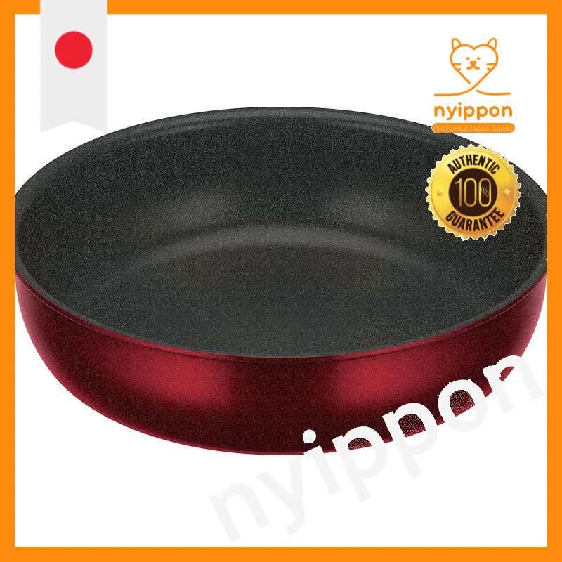 Thermos Durable Series Detachable Handle Frying Pan KVD IH & Gas Compatible Deep Red KVD-022 DR