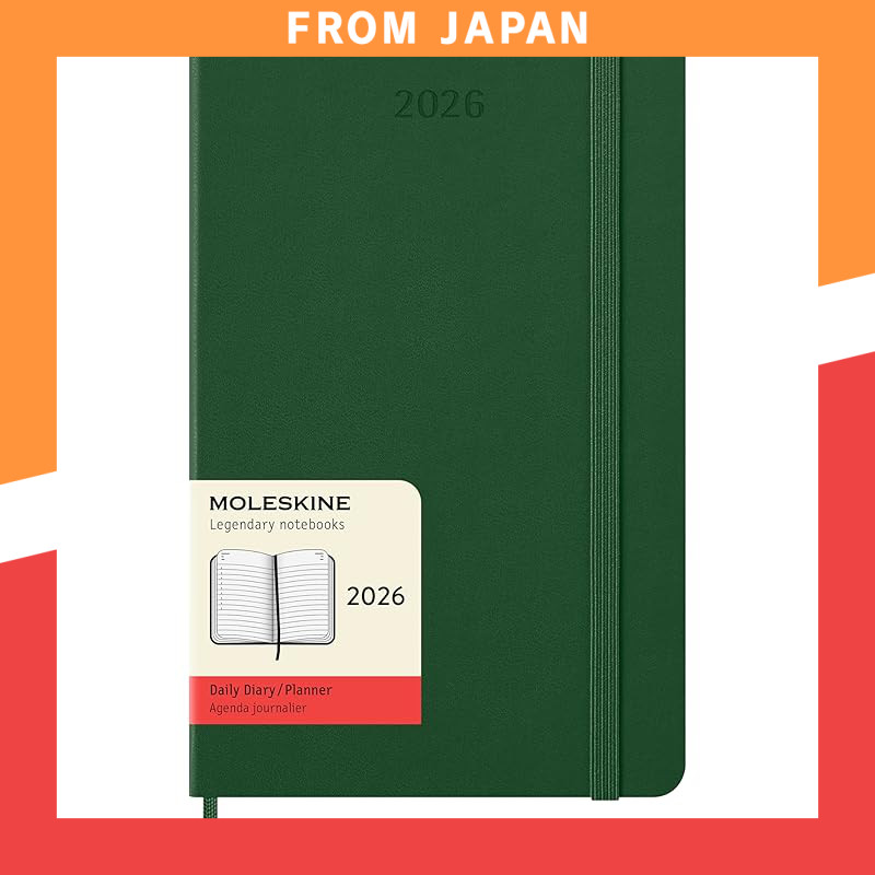 Moleskine Diary January 2026 Start 12-Month Daily Diary Large Size (13cm x 21cm) Hard Cover Myrtle G