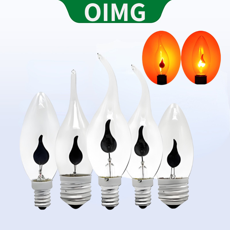 OYMG LED Flicker Fire เปลวไฟเทียน E27 E14 220V 3W หลอดไฟบรรยากาศบาร์ตกแต่งบ้านโคมไฟ