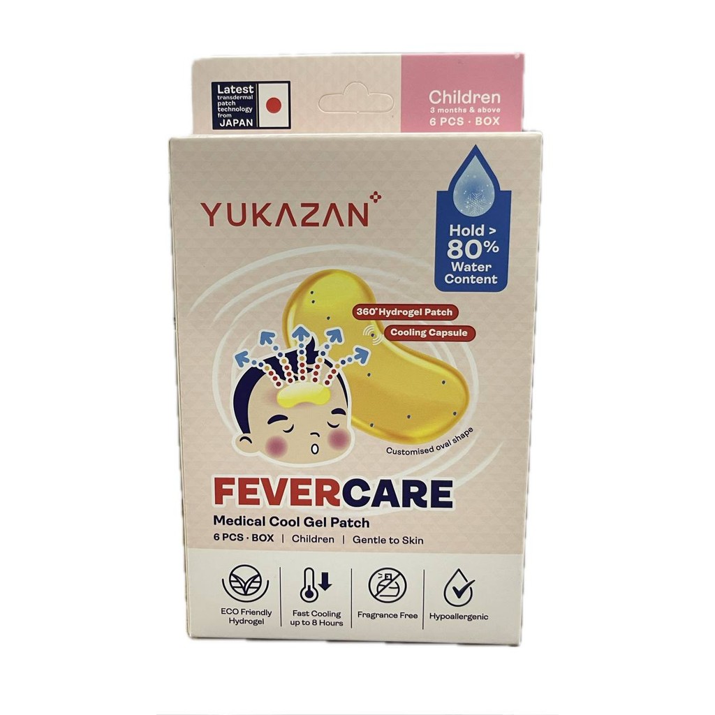 YUKAZAN CHILDREN FEVERCARE MEDICAL COOL GEL PATCH 6S (EXP:09/2027)
