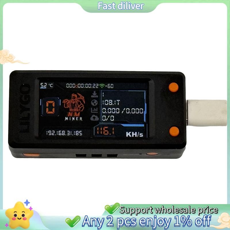 Nerdminer อัพเกรด 118KH/S BTC Solo Miner พร้อมหน้าจอสี 1.91 นิ้ว Bitcoin BTC Miner ASIC Miner