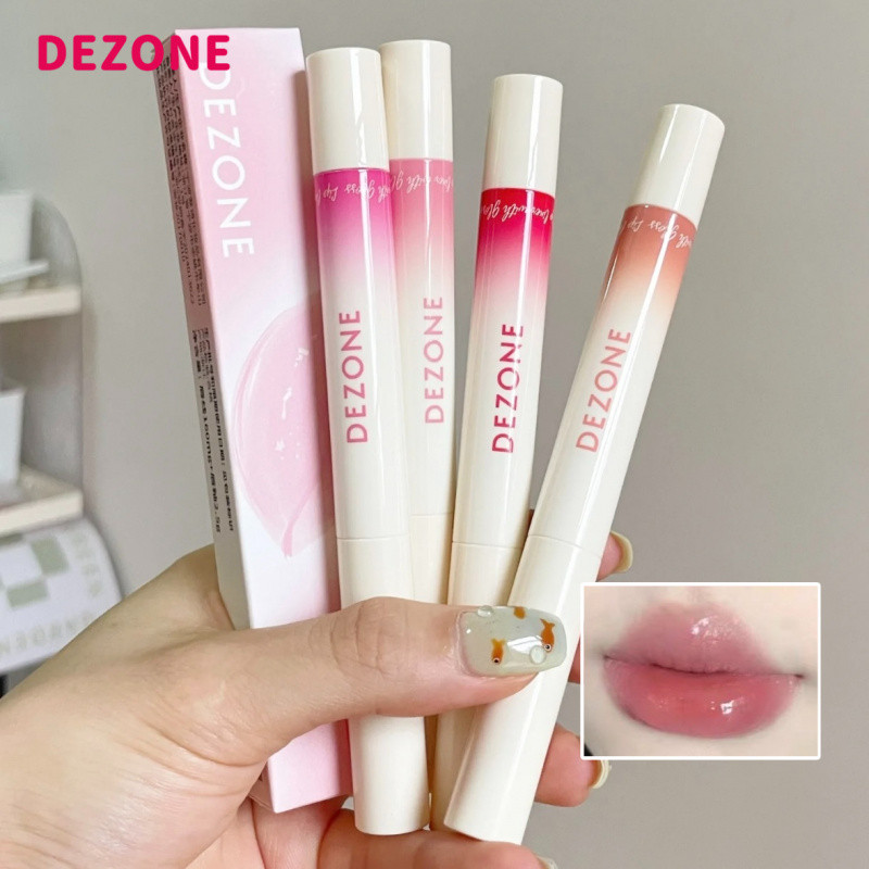 DEZONE ลิปกลอส ลิปไลเนอร์ สองหัว กระจกเงา ลิปสติก ลิปไลเนอร์ ติดทนนาน