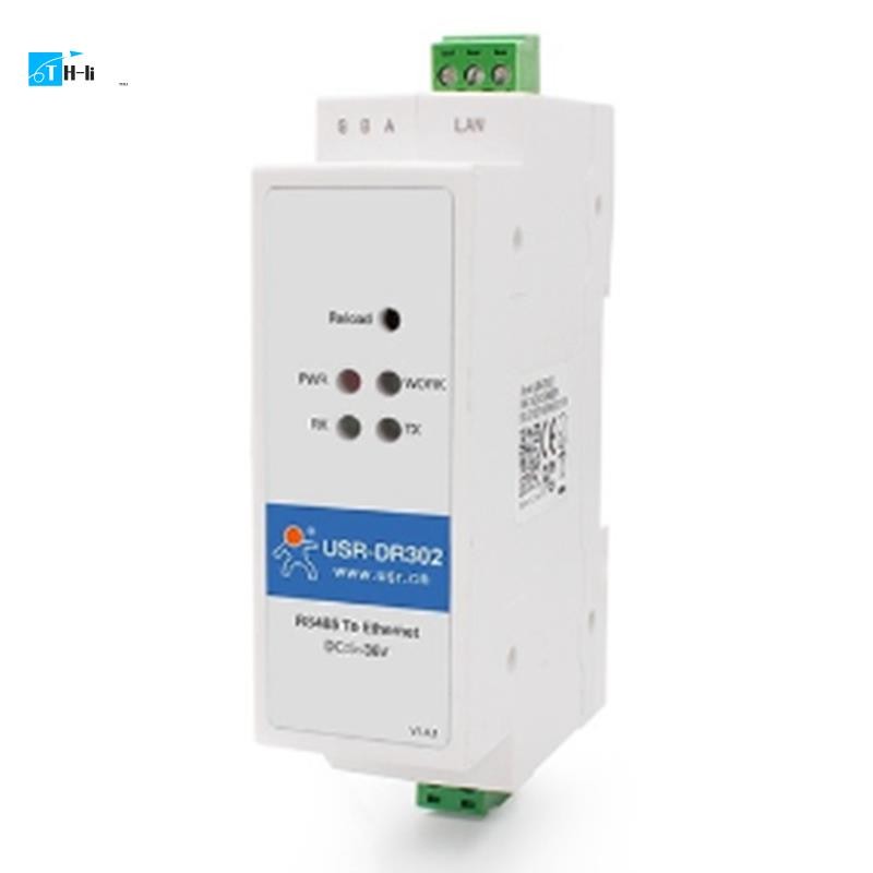 THJ4USR-DR302 Din Rail Serial RS485 to Ethernet IP Server Module Ethernet Converter Modbus RTU to Mo