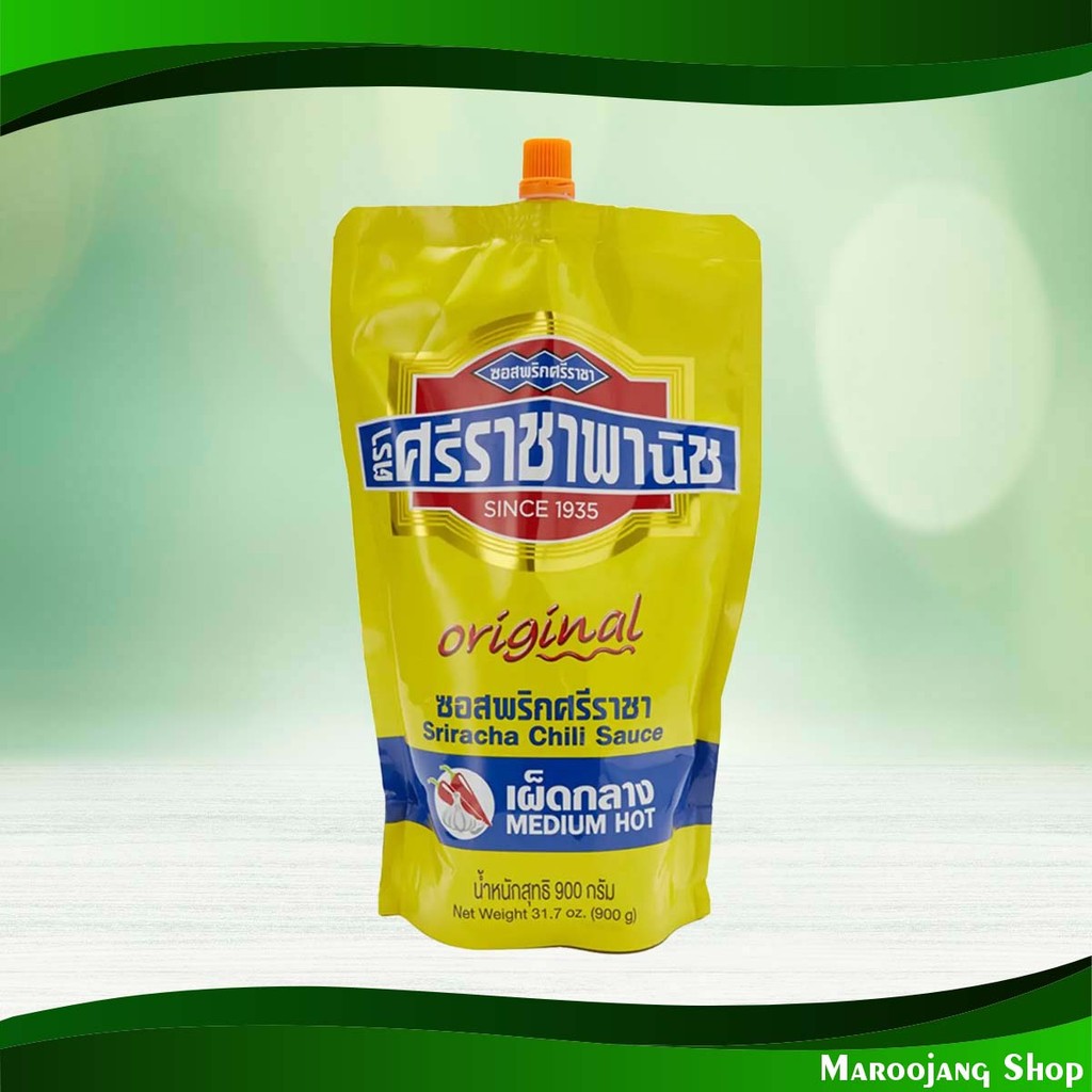 ซอสพริกเผ็ดกลาง ศรีราชาพานิช 900 กรัม Medium Spicy Chili Sauce Sriracha Panich