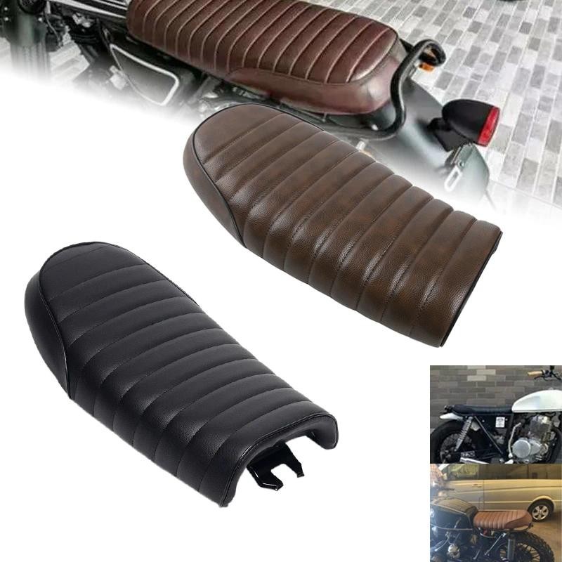 1 ชิ้นรถจักรยานยนต์ Hump Custom Vintage เบาะแบน Brat Tracker Retro Cafe Racer ที่นั่งอานสําหรับ Hond