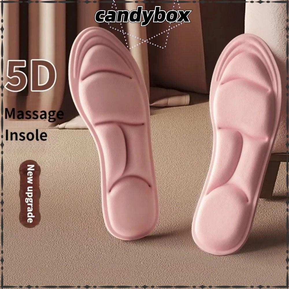 CANDYBOX พื้นรองเท้าสปอร์ต 5D, พื้นรองเท้าวิ่งระงับกลิ่นกายเมมโมรี่โฟม, คุณภาพสูงระบายอากาศนวดฟุตดูแลพื้นรองเท้าศัลยกรรมกระดูกวิ่ง