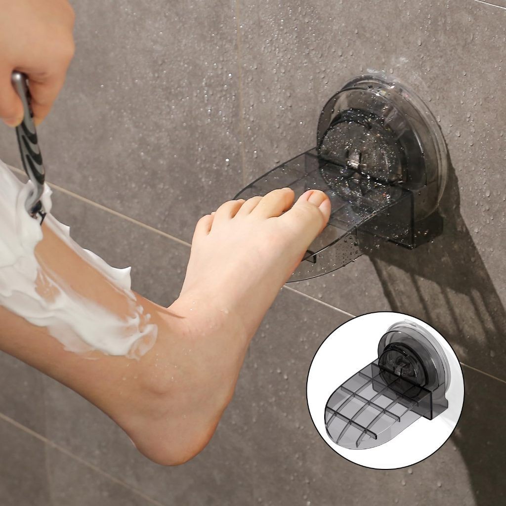 DDhome เก้าอี้วางเท้าสําหรับโกนหนวดขาลื่นถ้วยดูดที่แข็งแกร่งสตูลวางเท้าสําหรับอาบน้ําโกนขาช่วยเหลือไ