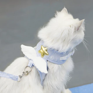 Angel Wings สายจูงสัตว์เลี้ยง Cat Anti-breakaway เสื้อกั๊กสไตล์สายจูงสุนัขลูกแมว Outing Supplies