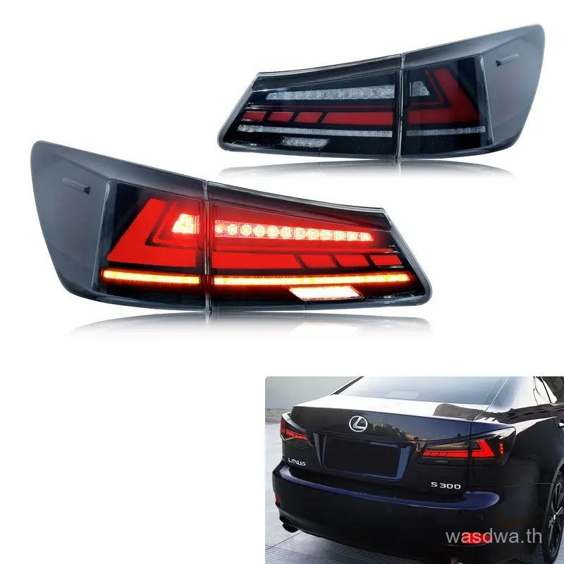 ไฟท้าย LED สําหรับ Lexus IS250 IS350 ISF 2006-2013 Start-up แอนิเมชั่นลําดับไฟเลี้ยวสีดําด้านหลังโคม