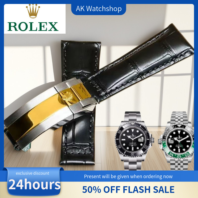 สายนาฬิกาหนังแท้ขนาด 20 มม. สําหรับ Rolex - เข้ากันได้กับ Submariner, Explorer, GMT-Master, สายนาฬิก