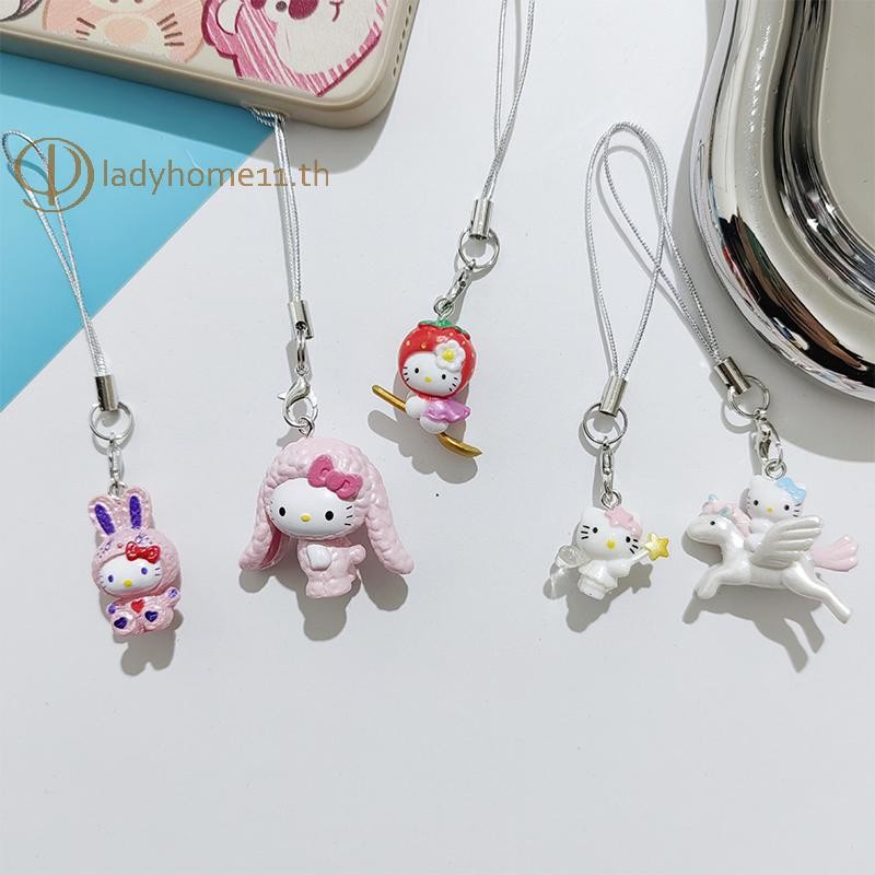 ONELADY กระต่าย Hello Kitty พวงกุญแจ Sanrio KT Cat Charm จี้พวงกุญแจเครื่องประดับสําหรับสาวผู้หญิงของขวัญกระเป๋าตกแต่ง TH