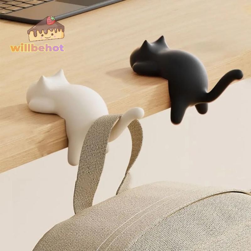 ตะขอแขวนแบบพกพาสําหรับตาราง Hook Organizer สําหรับบ้าน/สํานักงาน ตกแต่งโต๊ะ ตะขอด้านข้าง [ใหม่]