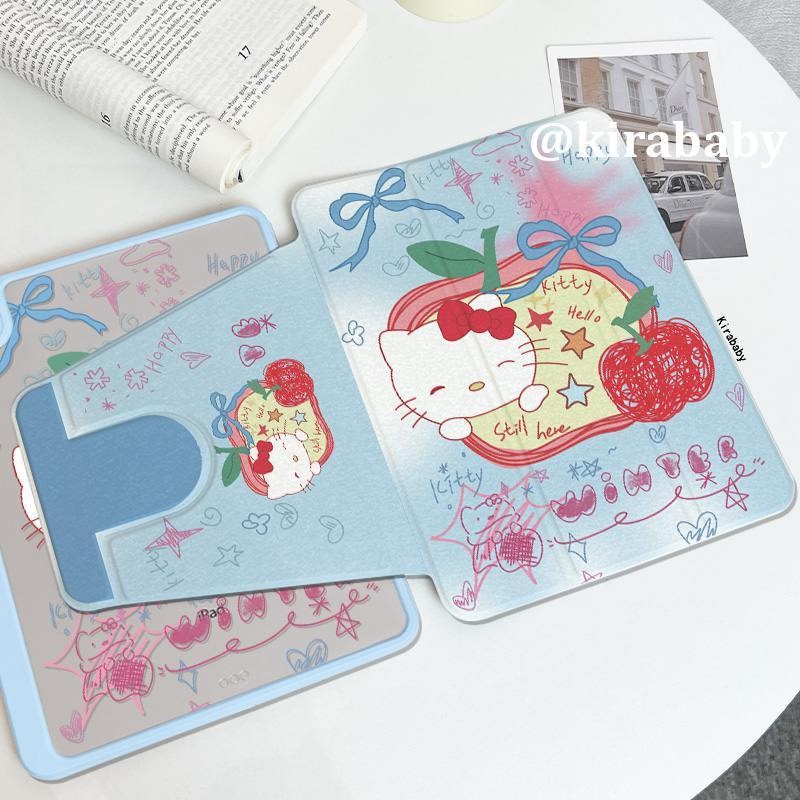 720 ° หมุนอะคริลิค Hello Kitty พร้อมผู้ถือปากกาสําหรับ Honor Pad 9 8 X9a V9 X9pro 11.5 สําหรับ Huawe