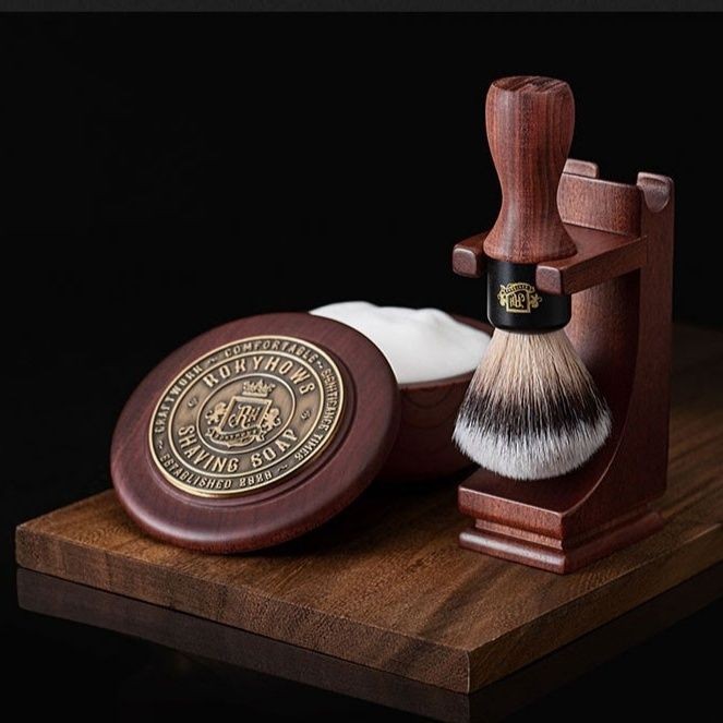 Spot Goods#ROKYHOWS Roginhas Black Gold Wooden Series Shaving Grooming Shaving Bowl Shaving Brush Sh
