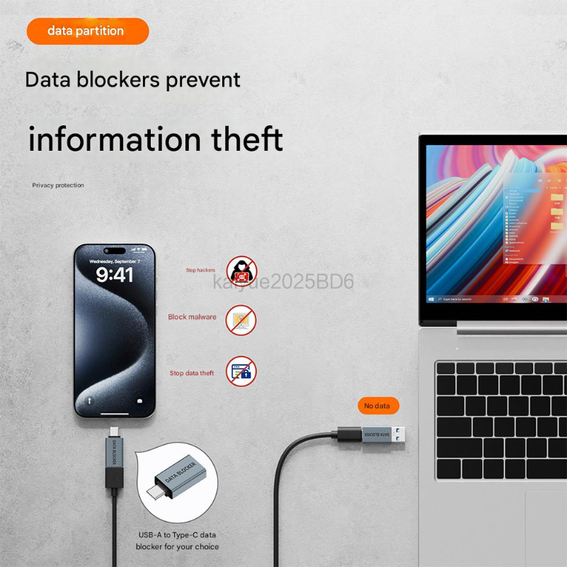 อะแดปเตอร์ชิลด์ข้อมูล USB, บล็อกข้อมูล USB C, บล็อกข้อมูล USB Blocker การส่งข้อมูล