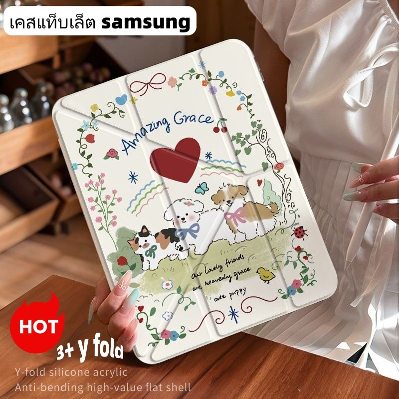 3+Yพับ เคสแท็บเล็ต samsung 2025 A11+ S10 Lite  S9/S10 S9FE/S10FE S9+/S10+ 12.4"  S6 lite  A9 A9+ 5G A8 พร้อมถาดใส่ปากกา