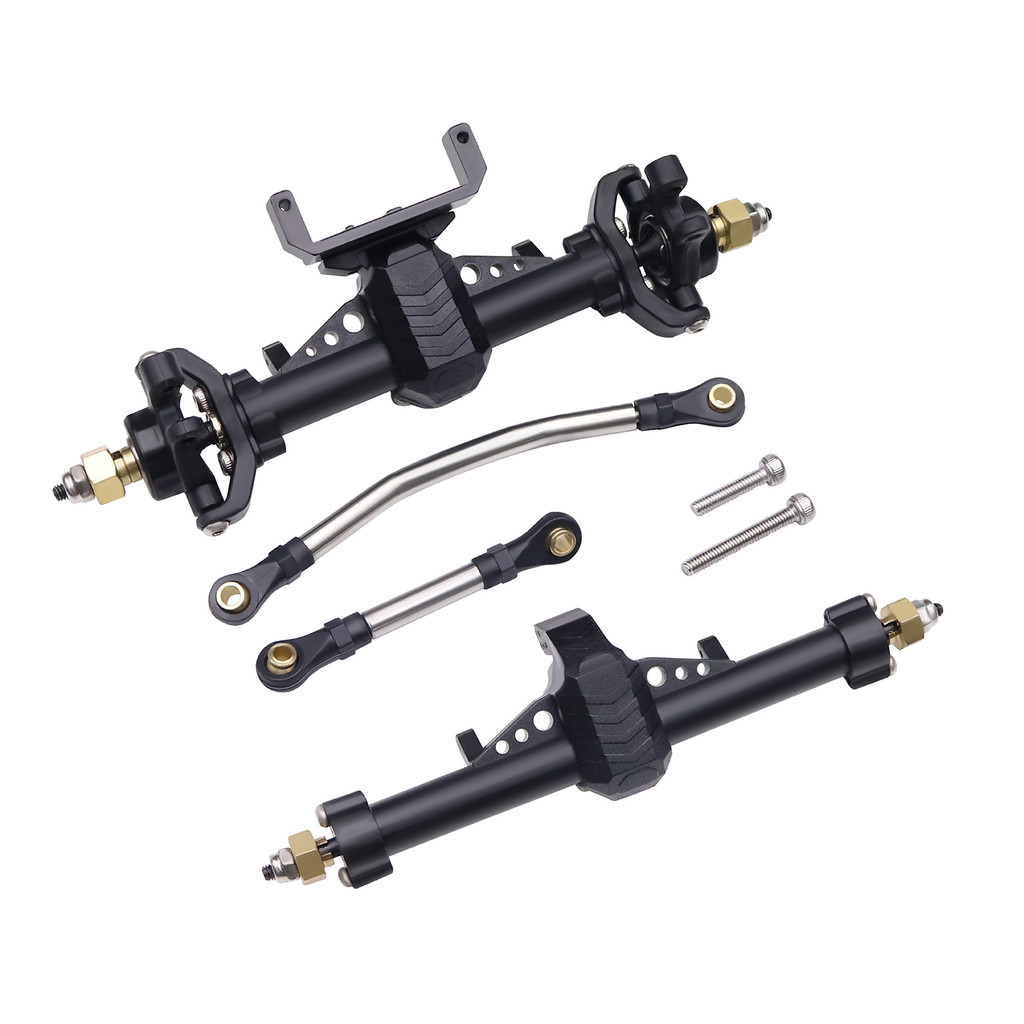 SCX24 พลาสติกด้านหน้าด้านหลังเพลาชุดพร้อม Servo Mount สําหรับ 1/24 RC Crawler Axial SCX24 Gladiator 