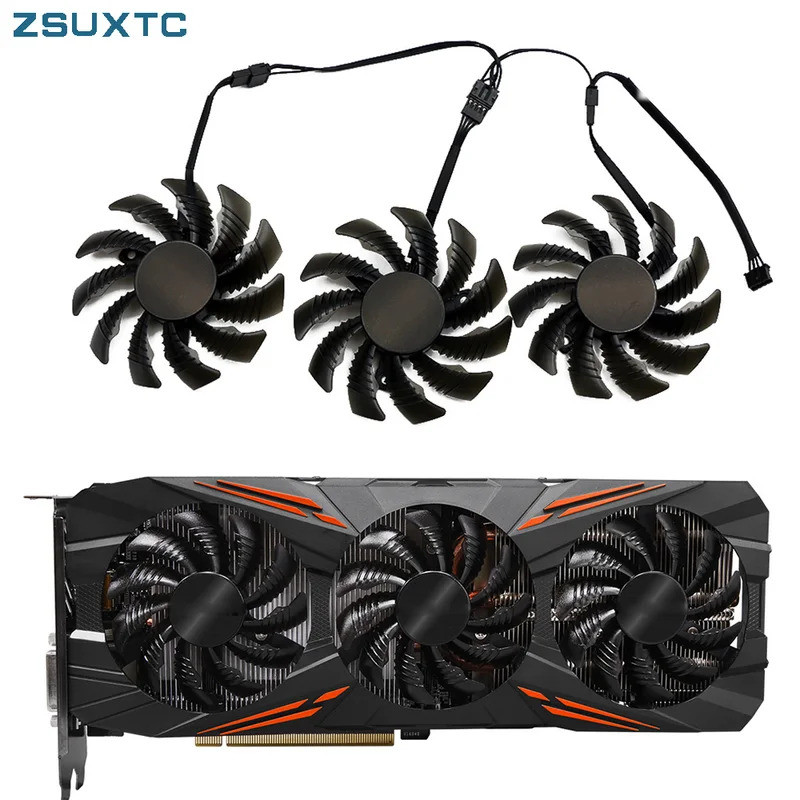 75มม. ที128010SU 0.35A GTX1080 สําหรับ Gigabyte AORUS GTX 1060 1080 1070 Ti G1 พัดลมสําหรับเล่นเกม G