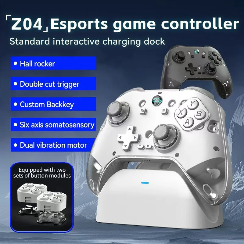 ใหม่ Z04 ไร้สาย BT เกม Controller หกแกน Gyroscope Hall จอยสติ๊ก Gamepad สําหรับ Android/IOS/PC/สวิทช