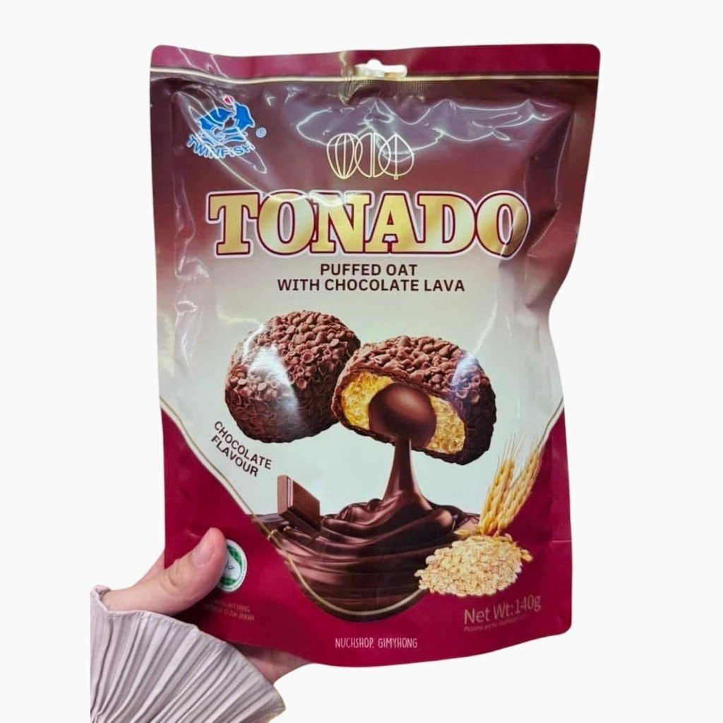 โอ้ตพัฟกรอบสอดไส้ลาวาช็อกโกแลต เข้มข้น – Tonado 140g ราคา ถูกที่สุด ดีลบีเคเค