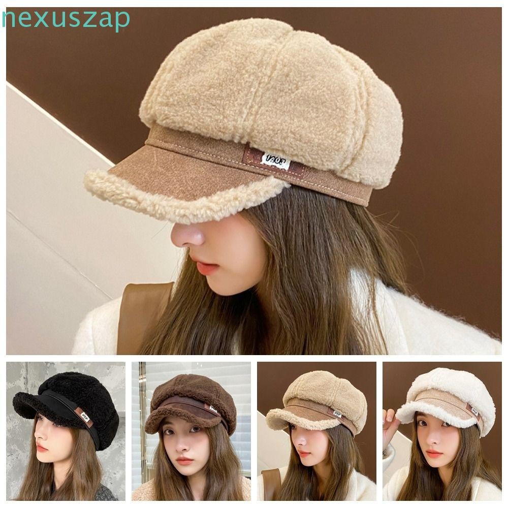 หมวกขนแกะแบบเบเรต์ทรงแปดเหลี่ยม หนามากสำหรับฤดูหนาว สไตล์ Harajuku-Y2K แฟชั่นColdproof