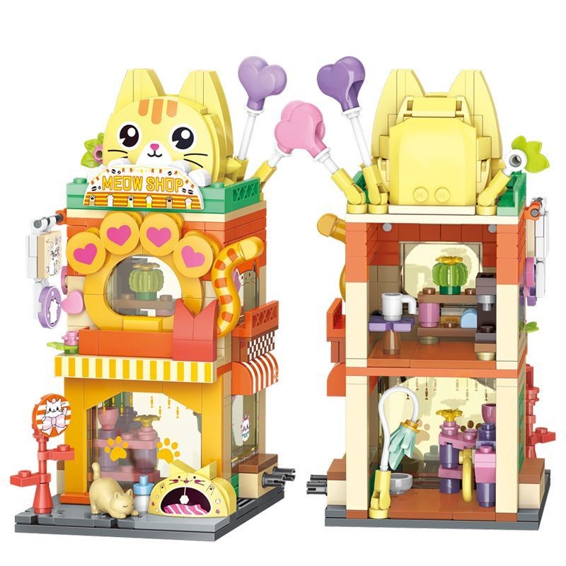 Keeppley Wonderful Street บ้านมายากลสีสันสดใสอะนิเมะชา Street View เครื่องประดับอาคารบล็อกตัวต่อ - รูปที่ 4