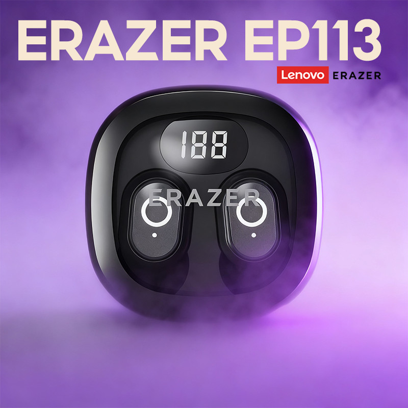 Lenovo ERAZER EP113 หูฟัง True หูฟังไร้สายบลูทูธ HD สเตอริโอ HIFI Latency ต่ําพร้อมไมโครโฟนบลูทูธ 5.4