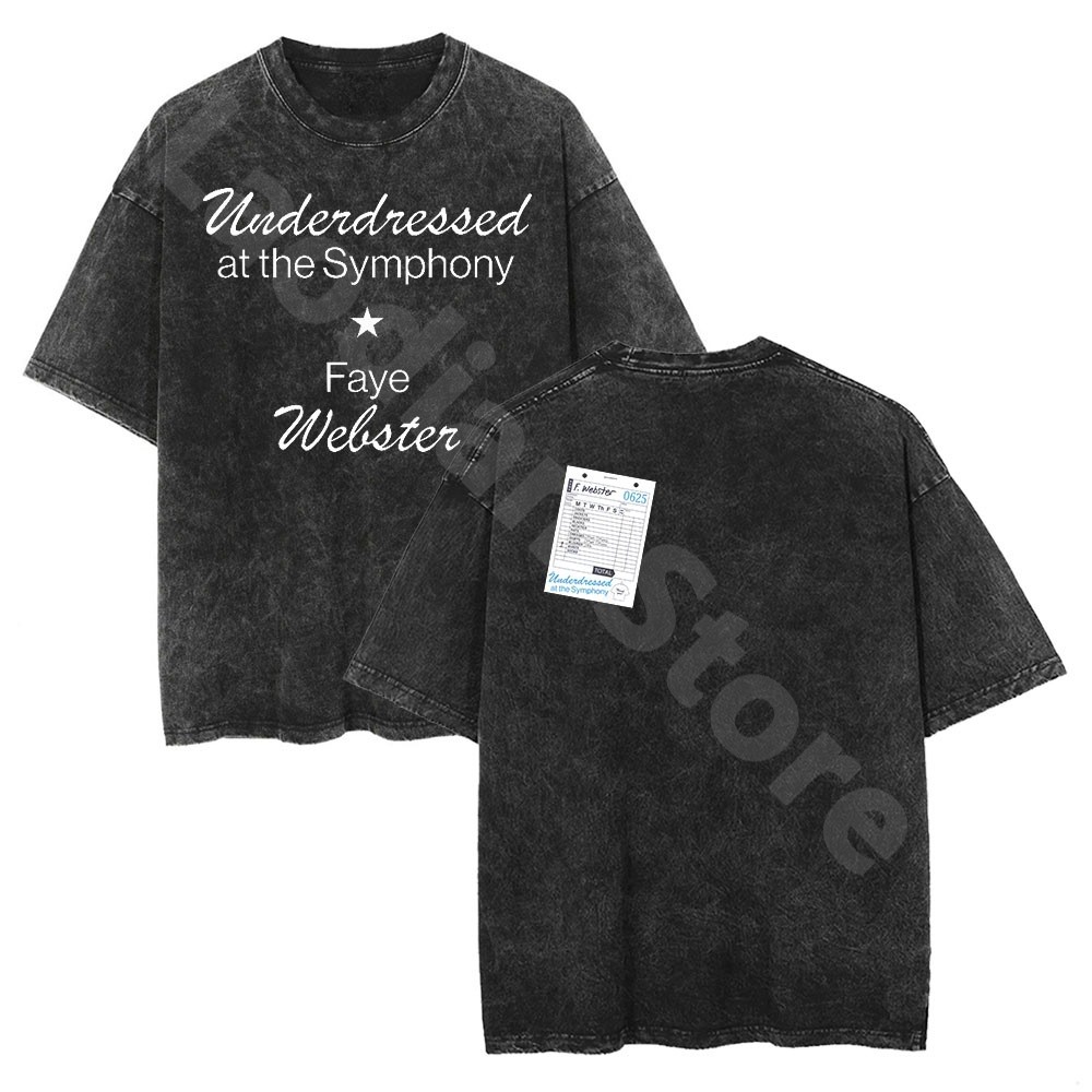 เสื้อยืด Faye Webster Underdressed At The Symphony วัสดุผ้าฝ้ายล้างสี สำหรับปี 2025 จากแบรนด์ RVIV