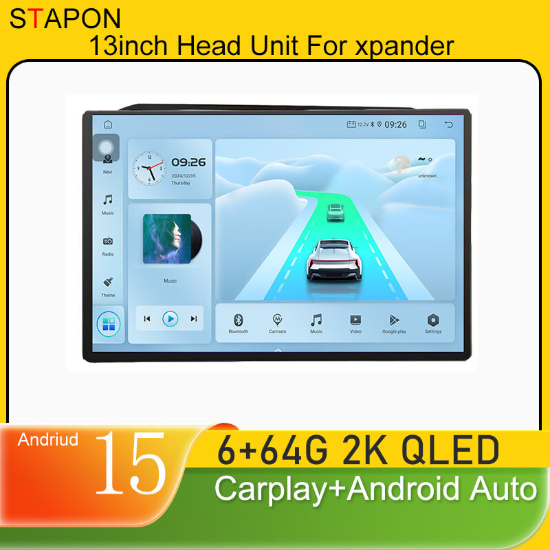 STAPON 13 นิ้ว 6+64GB สําหรับ mitsubishi-xpander-2023-2025 android15 2k 1920x1200p หน้าจอ carplay an