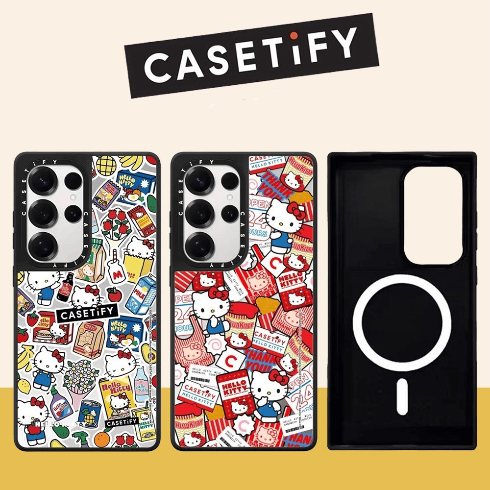 SAMSUNG แม่เหล็กถุงขนมKittyกระจกHard SamsungสําหรับSamsung Galaxy S25 24 23 UItra S25 24 Plusกันกระแ