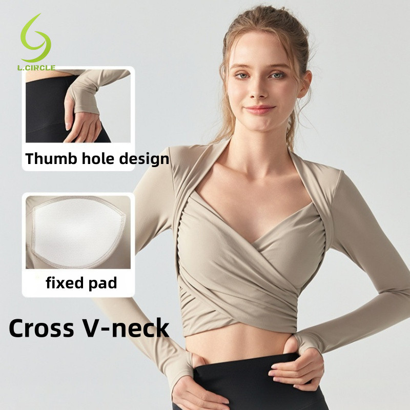 L.CIRCLE Yoga Sport Top Fixed Cup แขนยาว