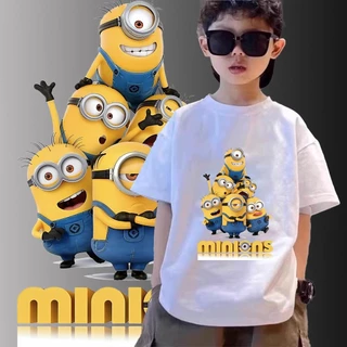เสื้อยืดมินเนี่ยนสำหรับเด็ก 8 สี เหมาะสำหรับอายุ 1-11 ปี ขายดีในฤดูร้อน