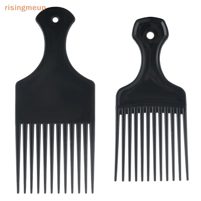 [risingmeup] แปรงฟันกว้าง Pick Comb ส้อม Hairbrush ใส่หวีหยิบผมหวีเกียร์พลาสติกสําหรับ Curly Afro เครื่องมือจัดแต่งทรงผมใหม่