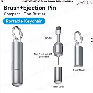 SIM Card Tray Removal Tool Eject Pin Reset Tool with Keychain Multifunction Earphone Cleaning Brush Cleaner Pen Kit for Phone/Headset