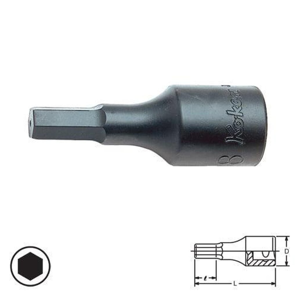 KOKEN 4012M-43 บล็อกเดือยโผล่ดำ 1/2" ยาว 43 มม โคเค่น