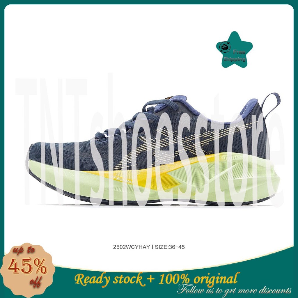 AS Novablast 5 1011B975 รองเท้าวิ่งสำหรับทั้งผู้ชายและผู้หญิง มีความระบายอากาศได้ดี เหมาะสำหรับฤดูหน