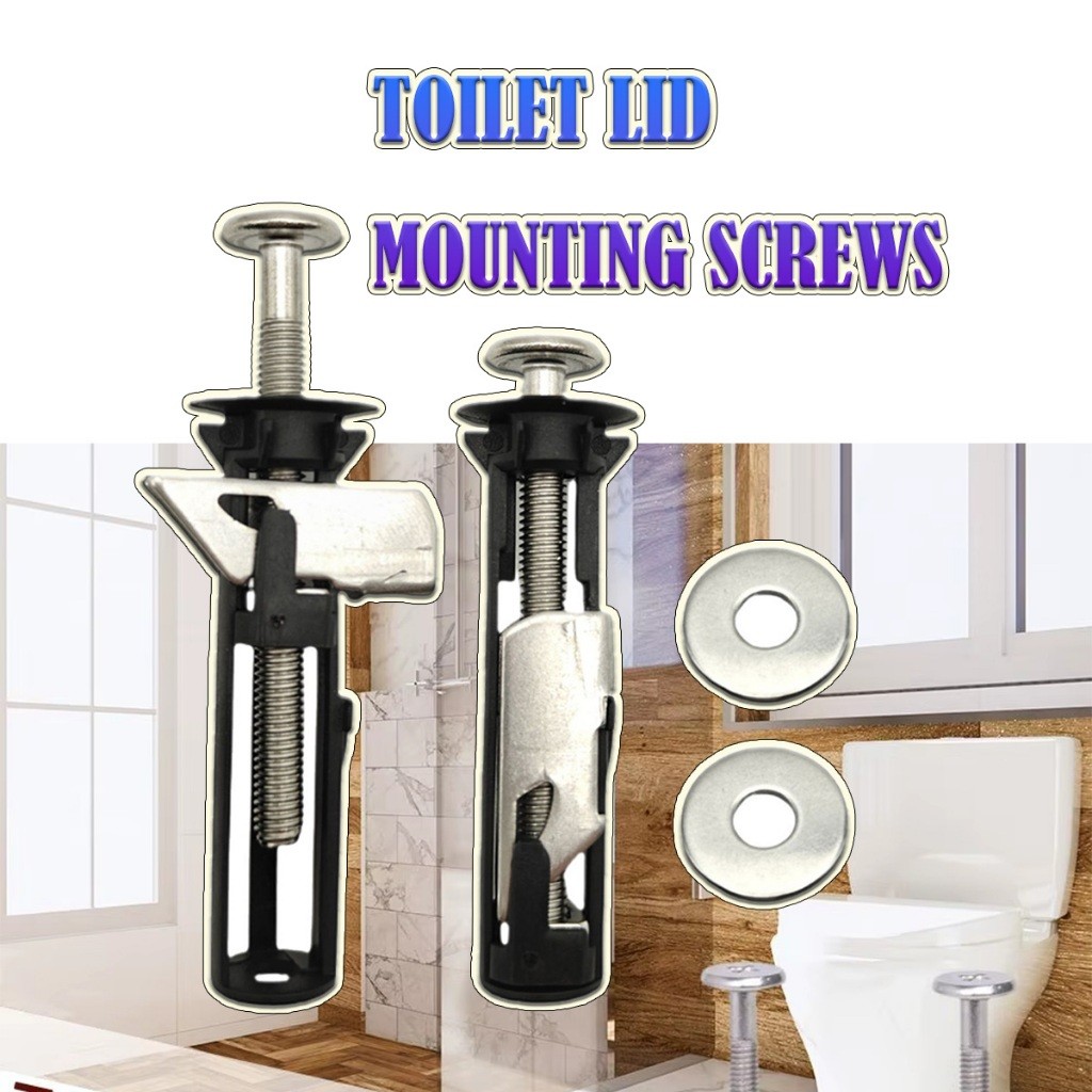 ร้านอยู่ที่ไทย 1คู่ น๊อตฝาชักโครก ขนาดM5 ชุดสลักเกลียวยึดฝาชักโครกสแตนเลส อุปกรณ์เสริมตัวยึดในห้องน้ำ - รูปที่ 3