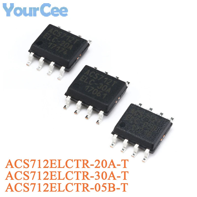 5 ชิ้น/1 ชิ้น ACS712ELCTR-20A-T SOIC-8 Current Sensor แรงดันไฟฟ้าแยก ACS712 ACS712ELCTR 20A T ACS712