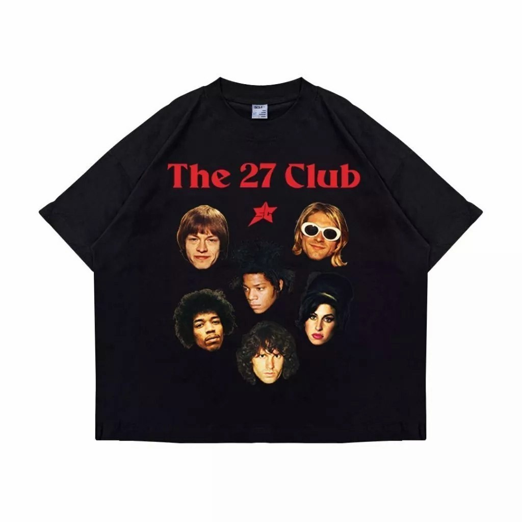 สังคมสังคม | เสื้อยืด Oversize Boxy 27CLUB สีดํา สีขาว น้ําเงิน เทา Unisex
