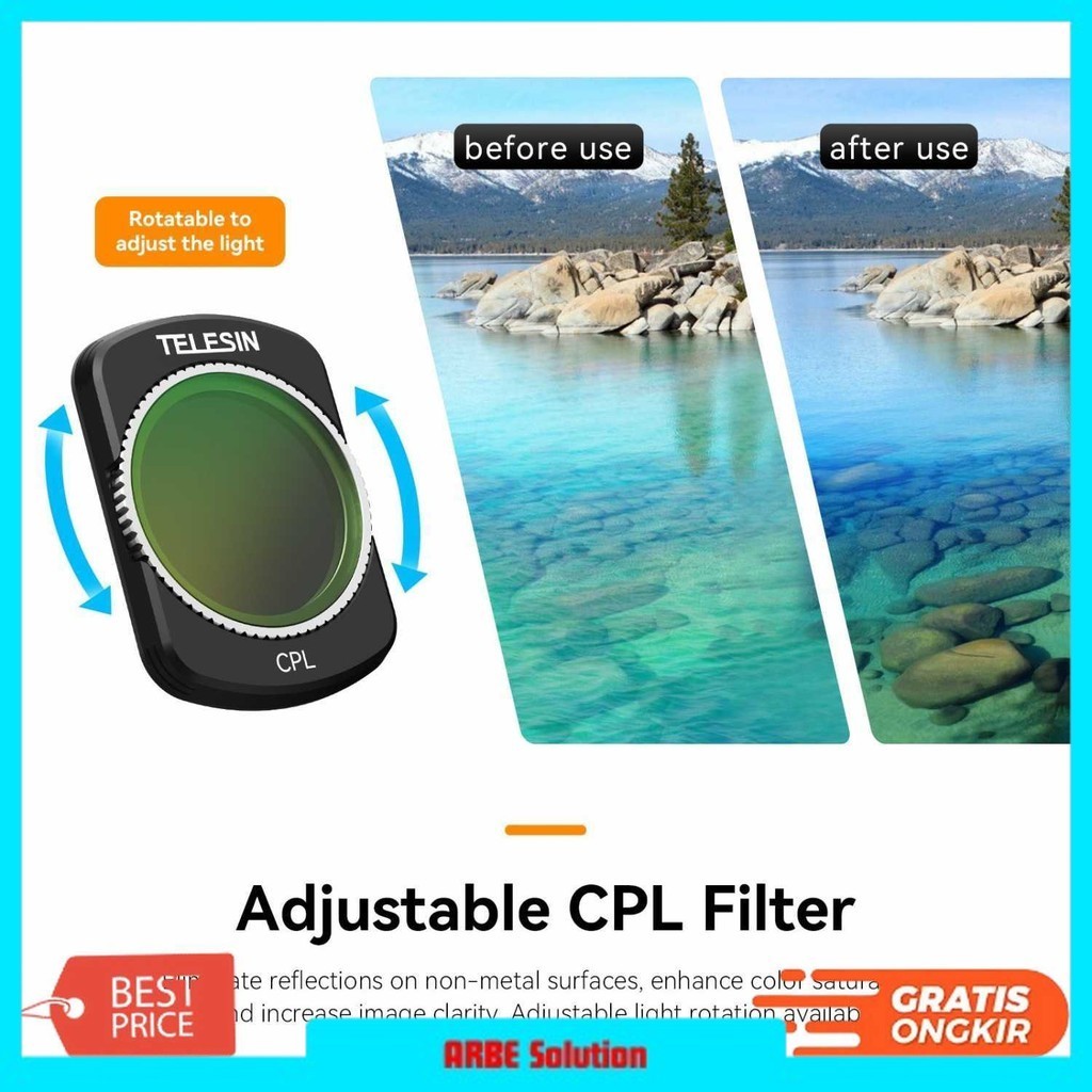 TELESIN Filter CPL Magnetic Camera Lens Multi Dimming DJI Pocket 3 - S5-FLT-31-DJ