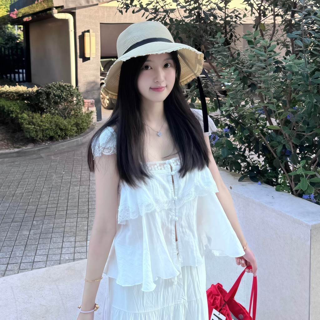 SultrySia  เสื้อยืดผู้หญิง เสื้อสายเดี่ยวสีขาว สไตล์เกาหลี มินิมอลผ้านุ่มทิ้งตัว เสื้อยืดคอกลม (FY2946) - รูปที่ 6