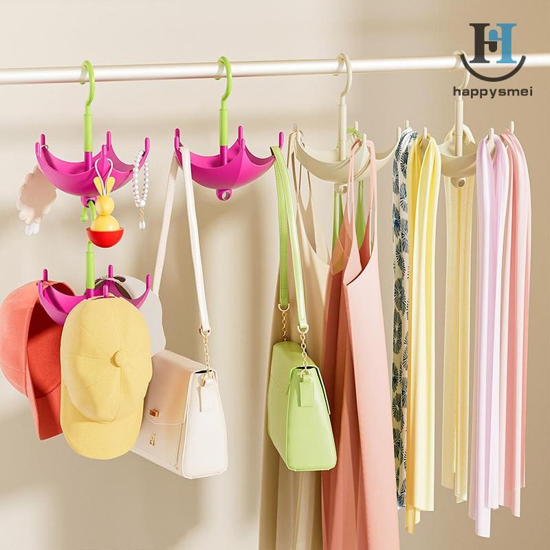 [GA] 1 ชิ้นมัลติฟังก์ชั่หมุนตะขอเสื้อผ้าหมัดฟรี 5- กรงเล็บหมุนไม้แขวนเสื้อเข็มขัดออแกไนเซอร์ผ้าพันคอ