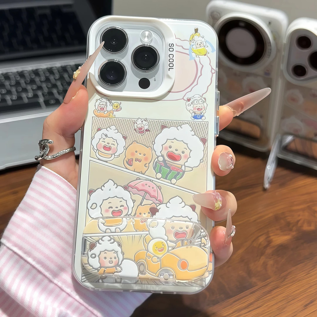 แกะขี้เกียจพร้อมขายึดเหมาะสําหรับ vivos30 เคสโทรศัพท์สไตล์ใหม่ vivox200pro เคสป้องกัน iqooneo10 น่าร