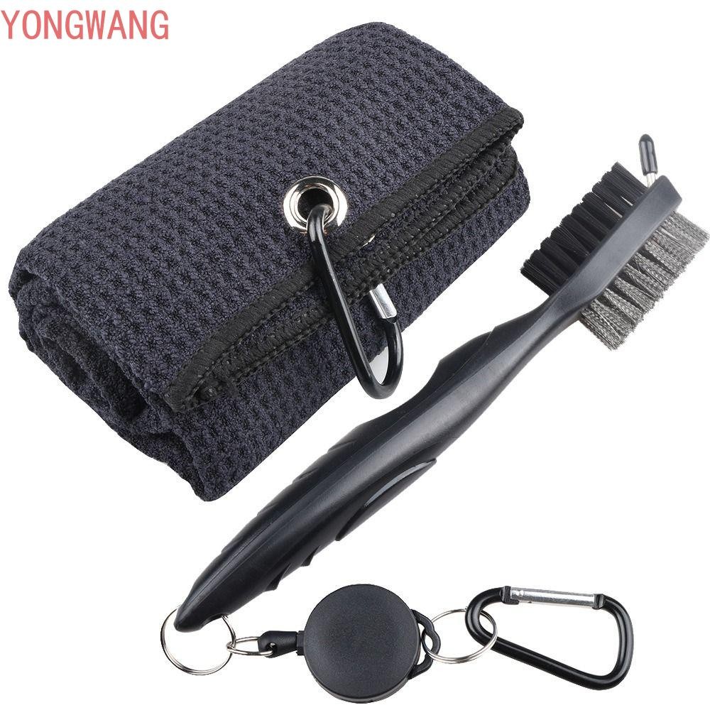 YONGWANG66ZX ชุดทําความสะอาดกอล์ฟอุปกรณ์กอล์ฟผ้าแปรงวัสดุไมโครไฟเบอร์ผ้าขนหนูพร้อมตะขอ Ball Club แปร