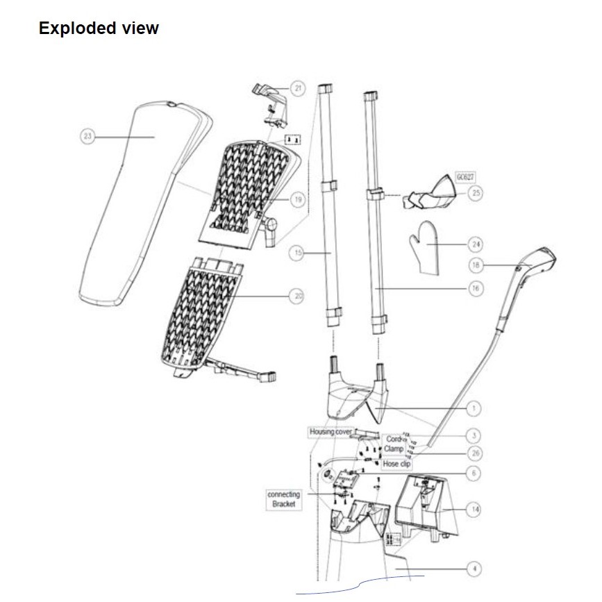 Philips Garment Steamer GC625 626 627 Telescopic Straight Tube Straight Rod Shell Water Tank Accesso