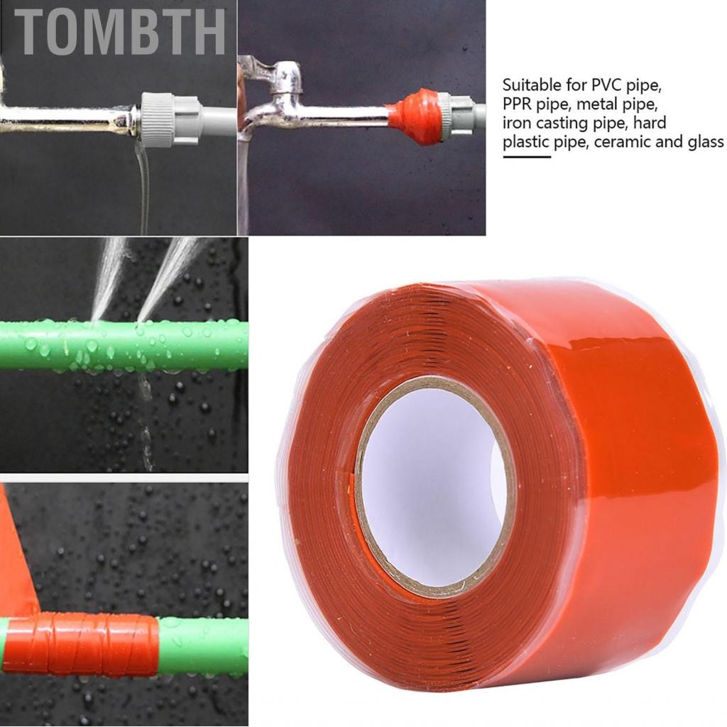 Tombth เทปการยึดเกาะที่แข็งแกร่ง PVC PPR PIPES ซ่อมแซมอุปกรณ์จัดหาสีแดงสีขาวสำหรับบ้าน DIY (สีขาว)