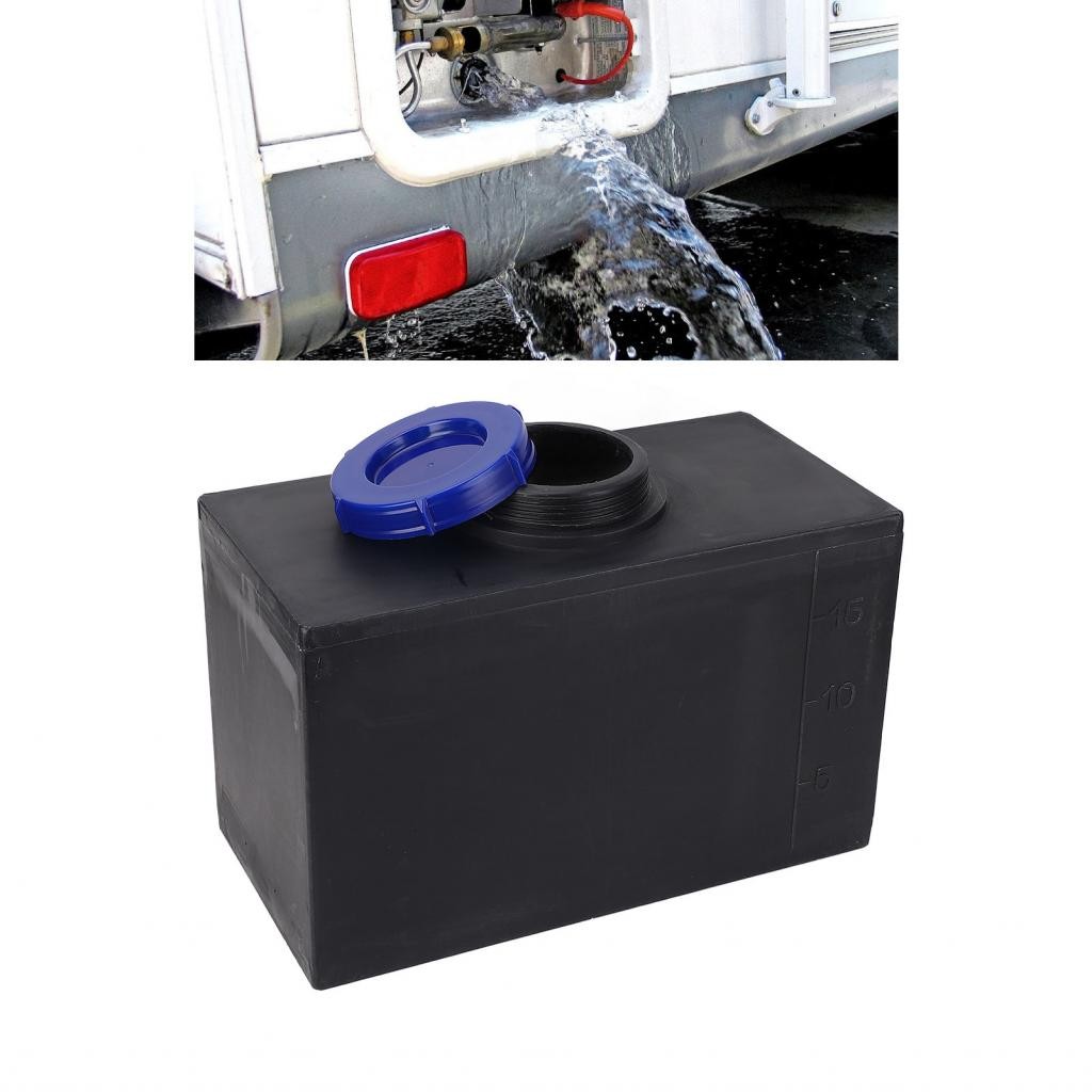 Seashorehouse banapoy RV น้ําจืด 5 แกลลอนถือสีเทาคอนเทนเนอร์สําหรับ RVs Trailer เรือยอชท์ 15.7 X 9.8