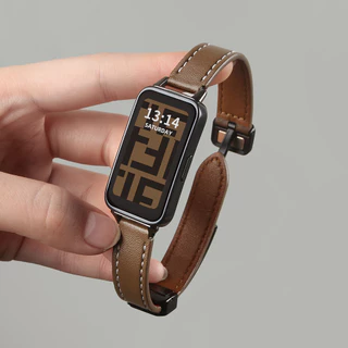 สายแม่เหล็กหนัง for สมาร์ทว็อช Huawei Band 11/11Pro 10 9 8 NFC สร้อยข้อมือเปลี่ยนกีฬาอ่อน แถบแม่เหล็กปรับได้