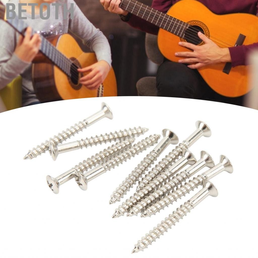Betoth Betoth Iron Guitar Neck Kenting Screw Screw 10 ความทนทานที่มีสีเงินพร้อมสีเงินสำหรับการติดตั้